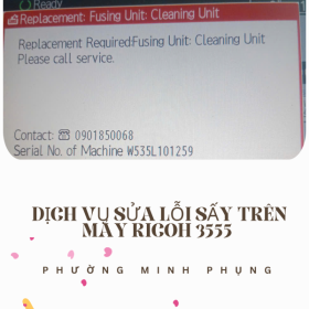 Ricoh 3555 Bị Lỗi Sấy – Khắc Phục Tận Nơi Tại Phường Minh Phụng
