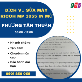 Xử Lý Lỗi In Mờ, Thiếu Mực Máy Ricoh MP 3055 Tại Tân Thuận